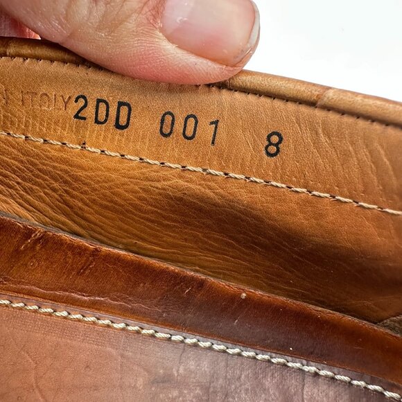 Prada Men Size 8 Brown Faux Crocodile Leather Slip On Penny Loafer Dress Shoes - Picture 10 of 13